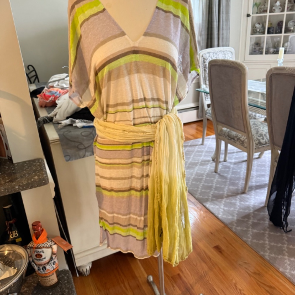 MAJESTIC Paris 100% linen one size n/wot and scarf